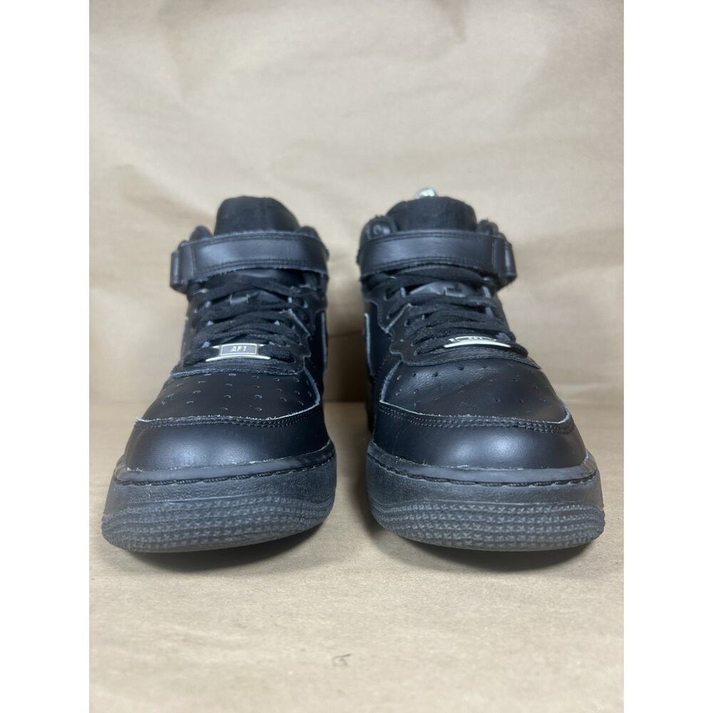 Nike Air Force 1 Mid Black Sneakers, Size 5.5Y / 7W 314195-004 - Picture 3 of 11